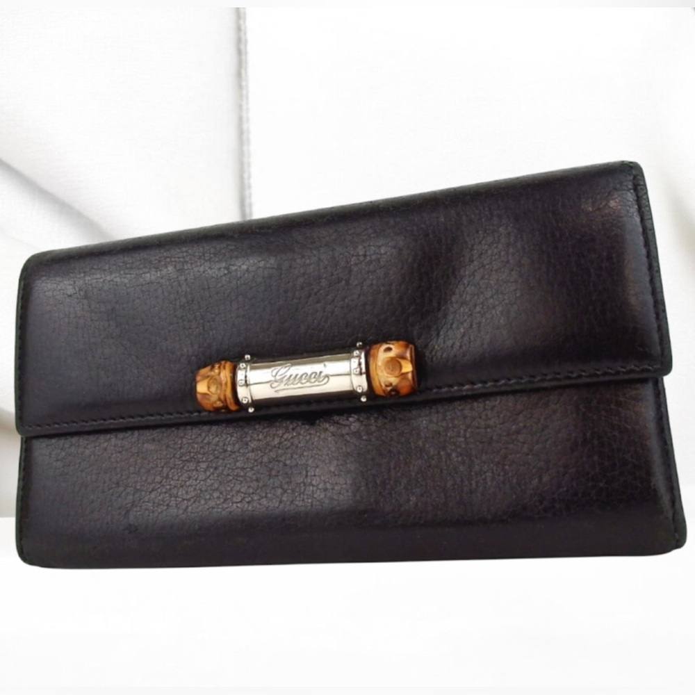 GUCCI Bamboo Leather Continental Wallet ๐โค๏ธ - Picture 2 of 15